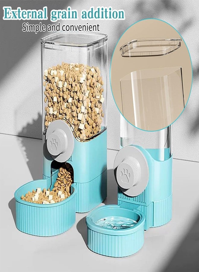YumSur Hanging Cage Automatic Pet Food Water Dispenser, 41oz Hanging Automatic Food Dispenser, 18oz Pet Water Bottle for Cage Crate, Suitable for Kitten Rabbit Chinchilla Hedgehog Ferret (Blue, 41Oz) - Image 3